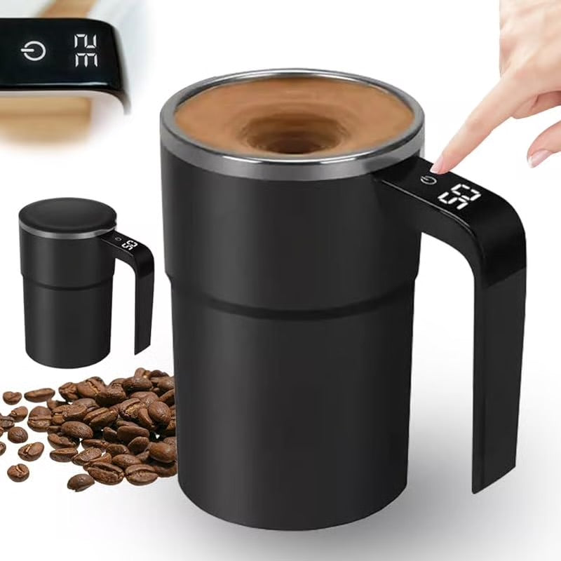 Nuvoria™ Electric coffee mug with a built-in LCD thermometer
