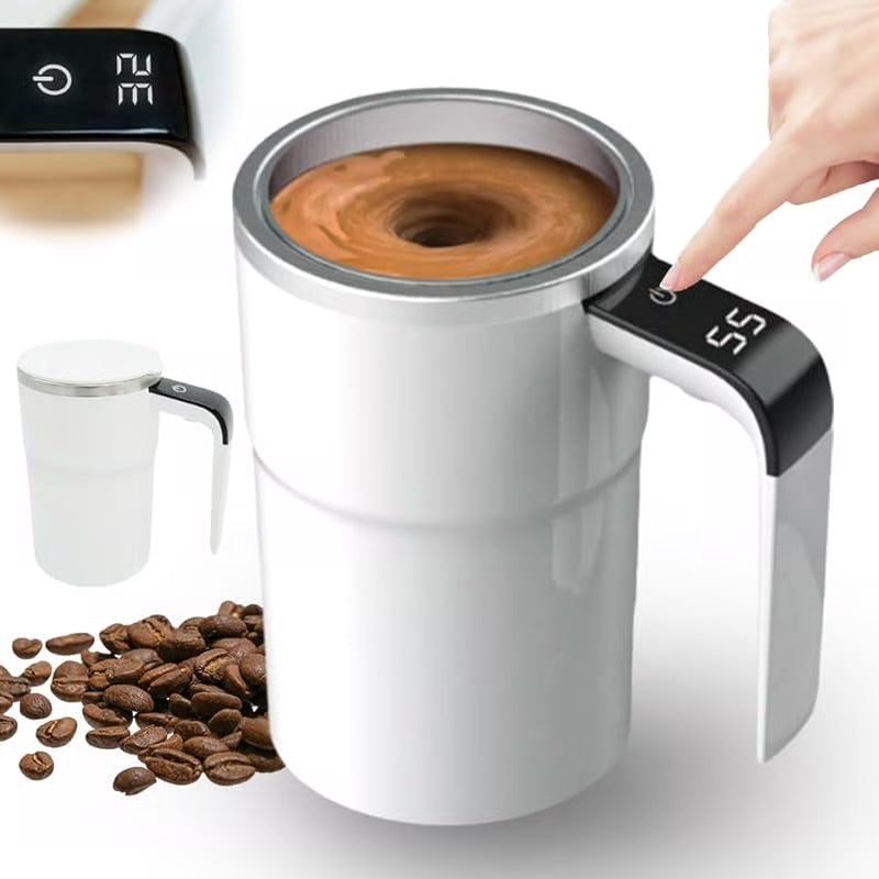 Nuvoria™ Electric coffee mug with a built-in LCD thermometer